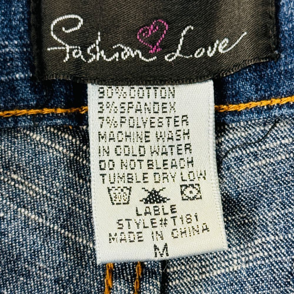 Fashion2Love Cargo Jeans Womens M Fits 10 12 Blue Denim Capri High Rise W30 L16 - Picture 4 of 15